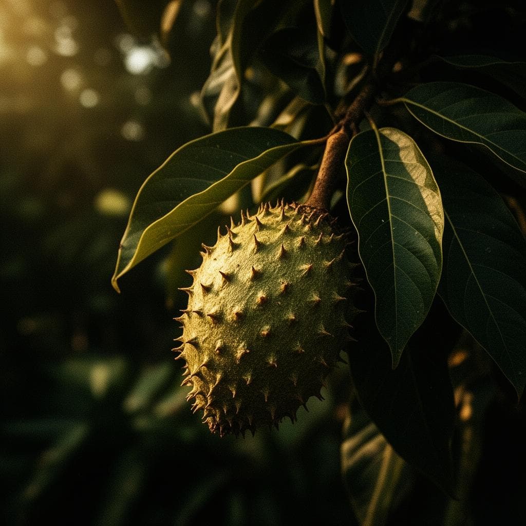 Fresh soursop fruit on tree